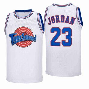 NEW Space Jam Tune Squad #23 Michael Jordan Basketball Jersey White Stitched